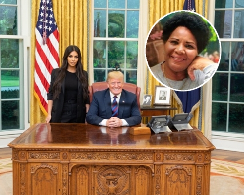 特朗普应Kim Kardashian West (左)要求，特赦爱丽丝约翰逊(小图)。AP