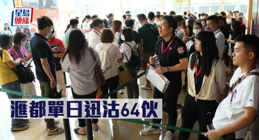 滙都單日迅沽64伙。
