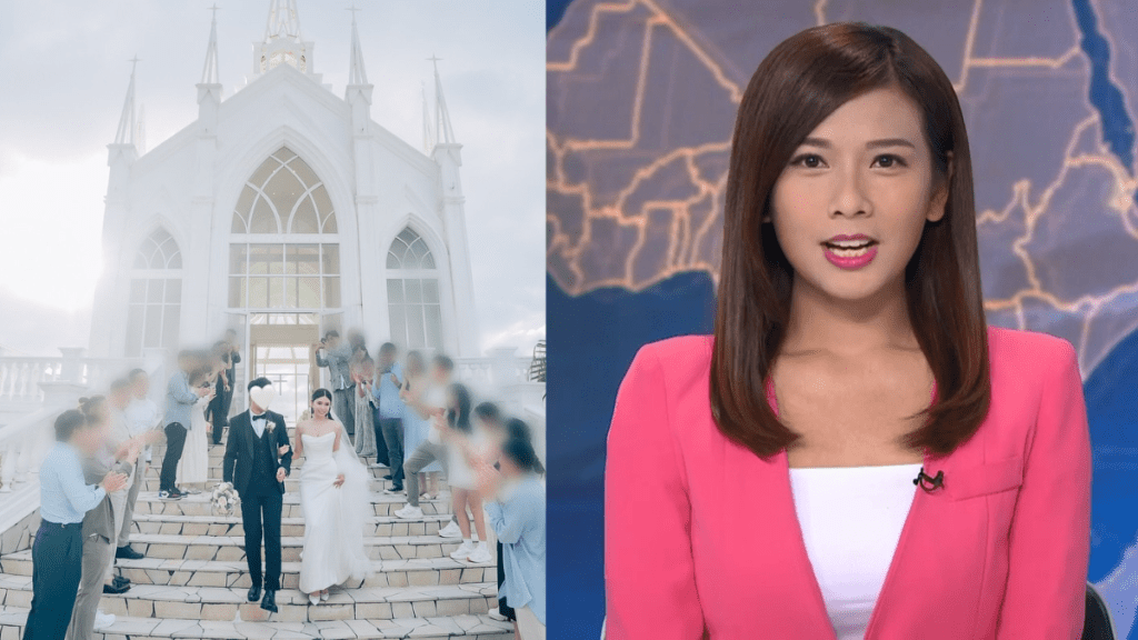 前TVB新聞女神梁凱寧沖繩教堂舉行浪漫婚禮  嫁愛情長跑大學同學  甜蜜激吻閃盲網民