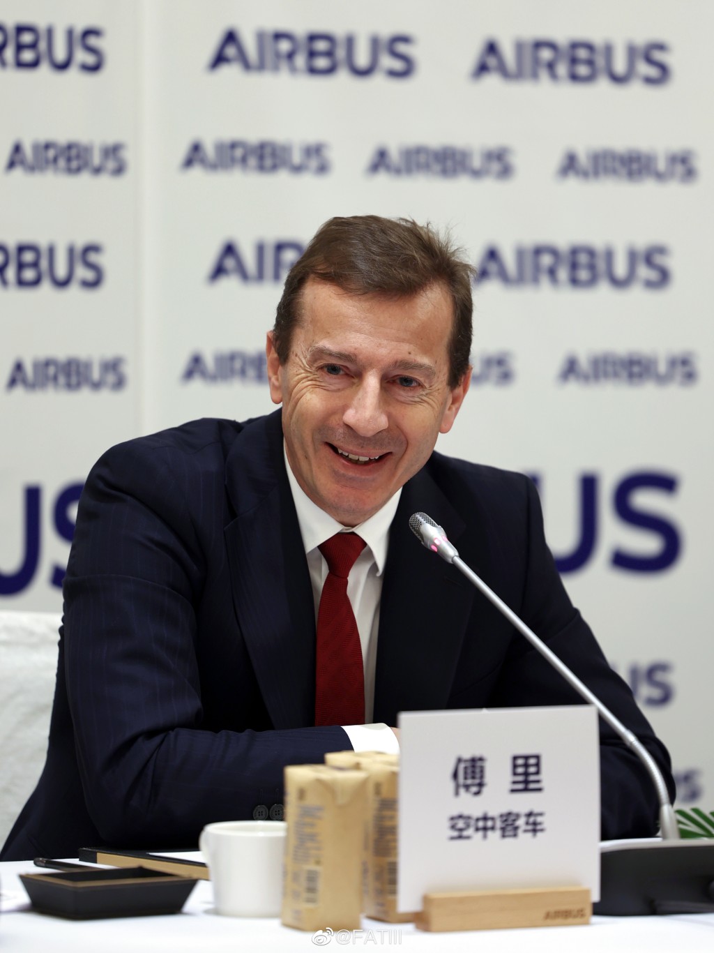 空中客车（空中巴士公司，Airbus）行政总裁傅里。 微博/FATIII