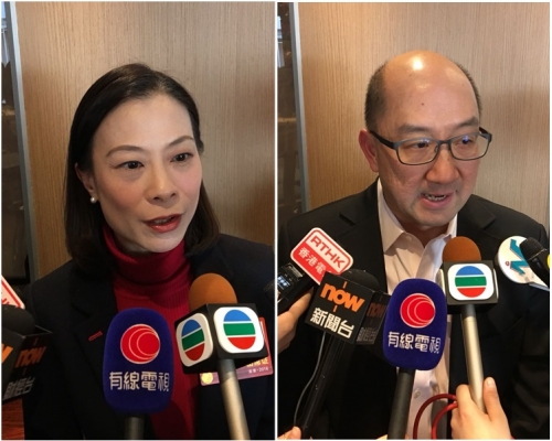 譚志源相信, 學校會採取適當的教學方法,令學生明白國歌背景。圖左為陳曼琪。