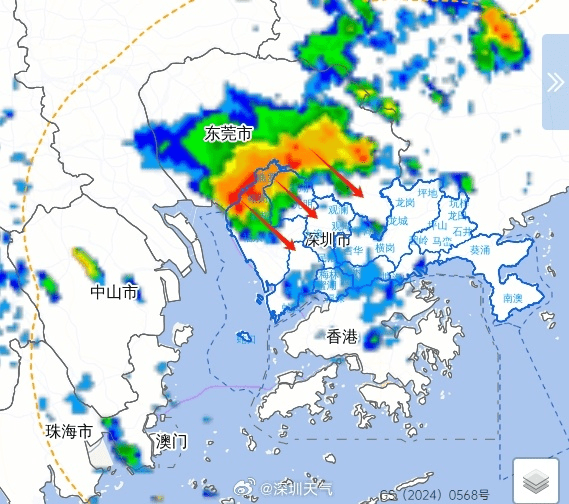 深圳4預警齊發，全市進入暴雨戒備狀態。