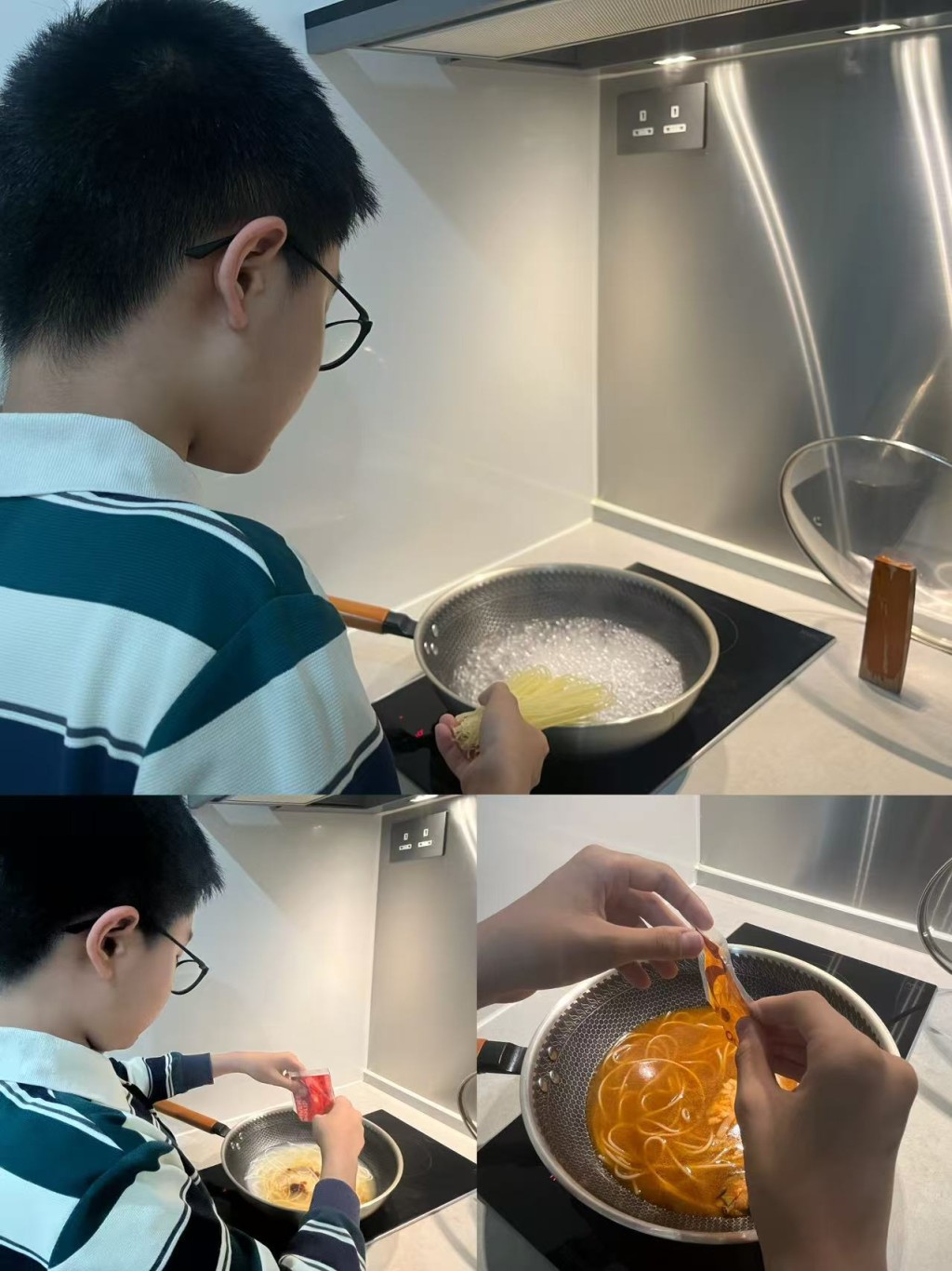 兒子親自下廚,令陳學琴大感恩慰。受訪者提供 兒子親自下廚,令陳學琴大感恩慰。受訪者提供