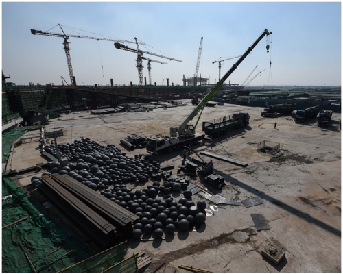 北京大興區新機場正在興建。網圖
