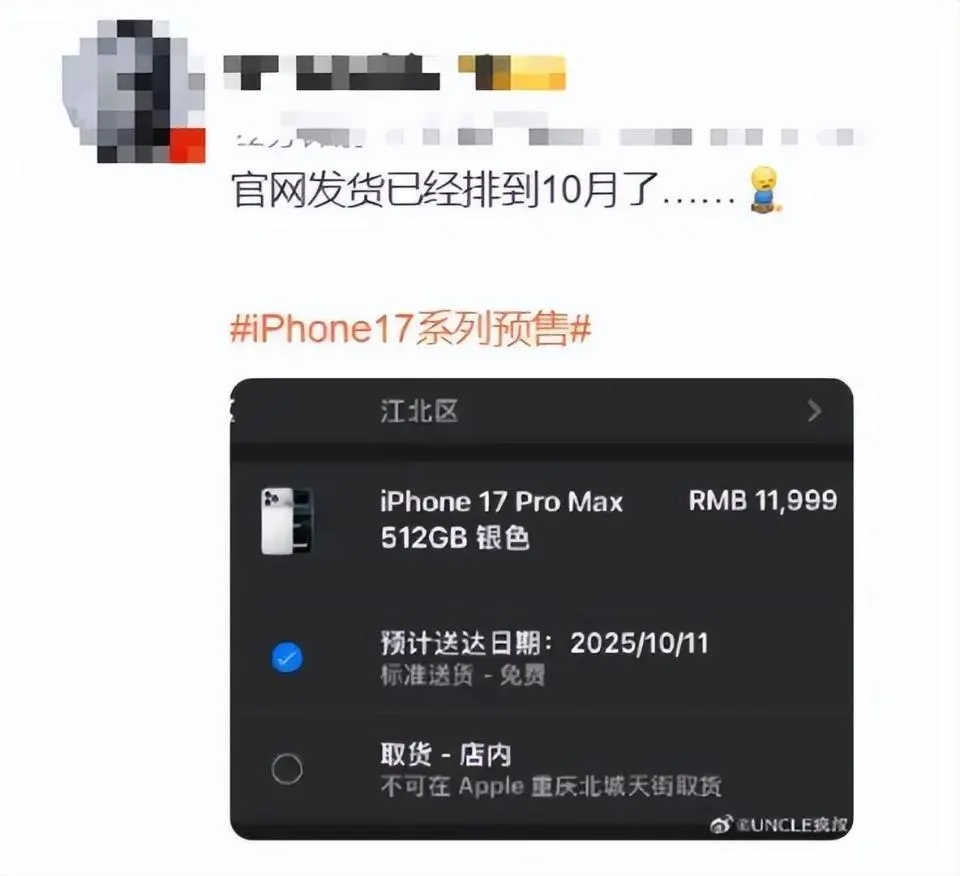網民指官網發貨已經排到10月。 網民指官網發貨已經排到10月。