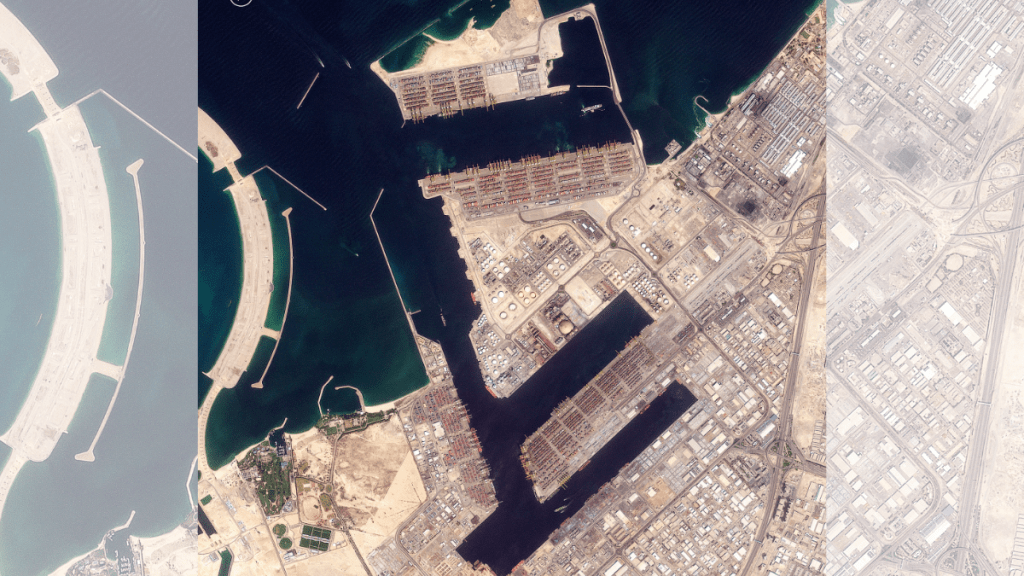 杜拜旗舰港口杰贝阿里港（Jebel Ali Port）。法新社