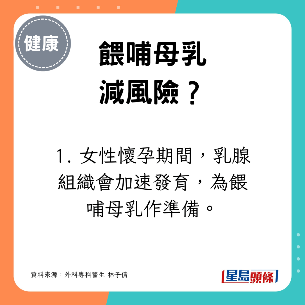 女性怀孕期间，乳腺组织会加速发育，为喂哺母乳作准备。