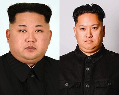 Kimmy Jay(右)扮演金正恩(左)。網上圖片