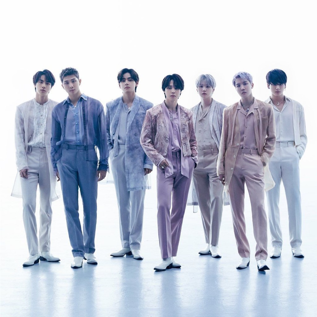 BTS成員（左起）Jin、RM、V、Jimin、SUGA、J-Hope、柾國。