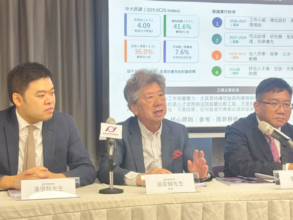 民思政策研究所今日举行记者会,发布《香港五年规划》及《2026年施政报告》建议。 民思政策研究所今日举行记者会,发布《香港五年规划》及《2026年施政报告》建议。