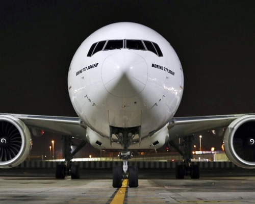 波音777飛機。AP資料圖片（示意圖）