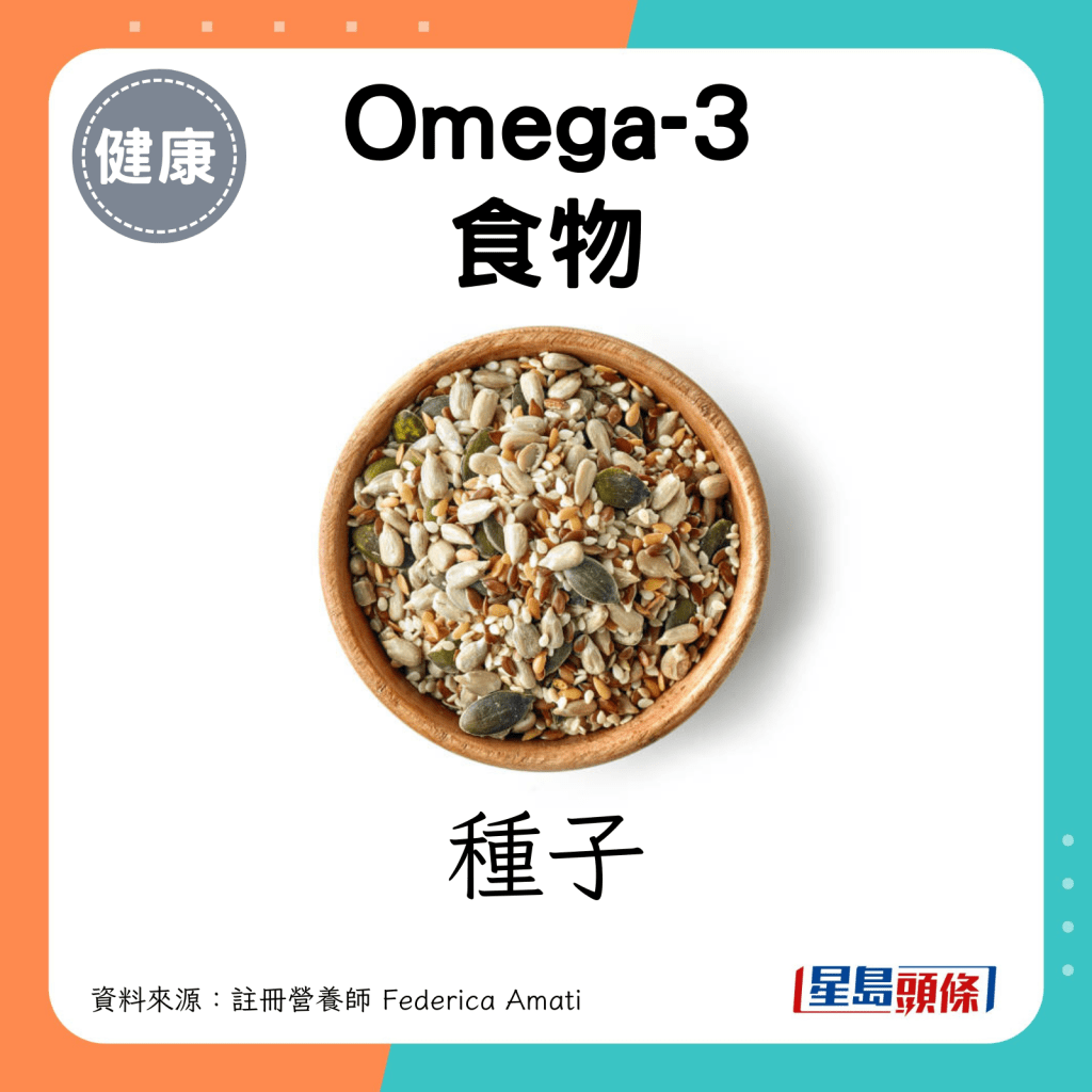 Omega-3脂肪酸食物：种子。