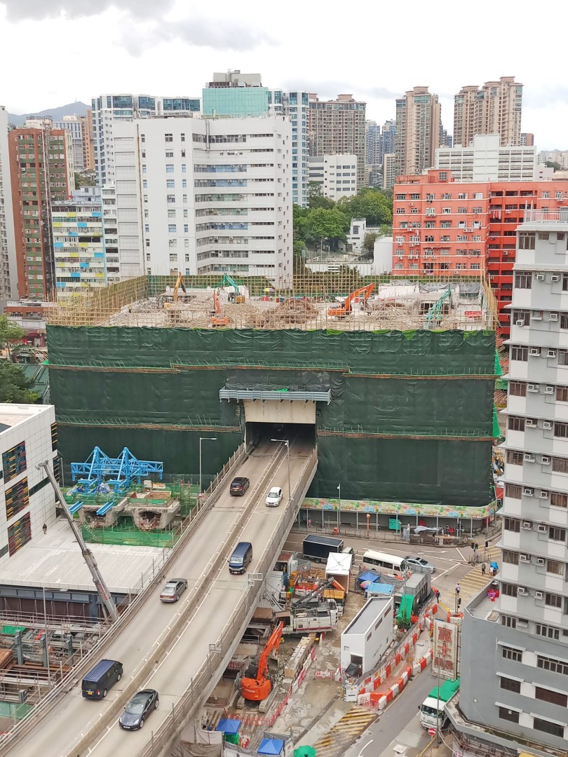 圖示第一階段油麻地停車場大廈清拆工程。 路政署提供 圖示第一階段油麻地停車場大廈清拆工程。 路政署提供