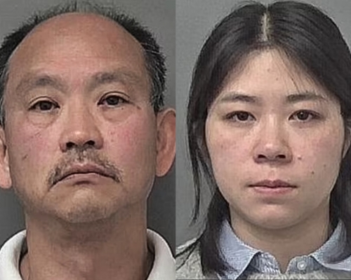香港男子Ken Chik(左)及女子Tracy Choi在英國涉及多項性侵罪成被判囚。網圖