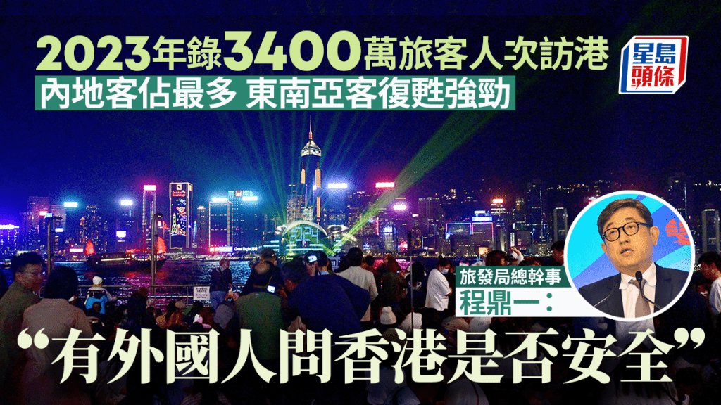 香港旅遊發展局公布，2023年全年初步訪港旅客數字為3400萬。資料圖片