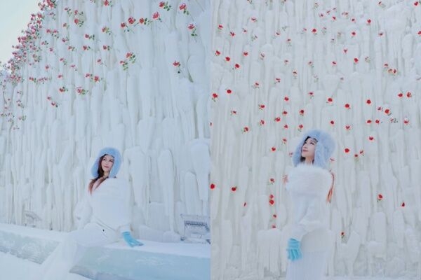 網友大曬哈爾濱冰雪大世界打卡照。 小紅書