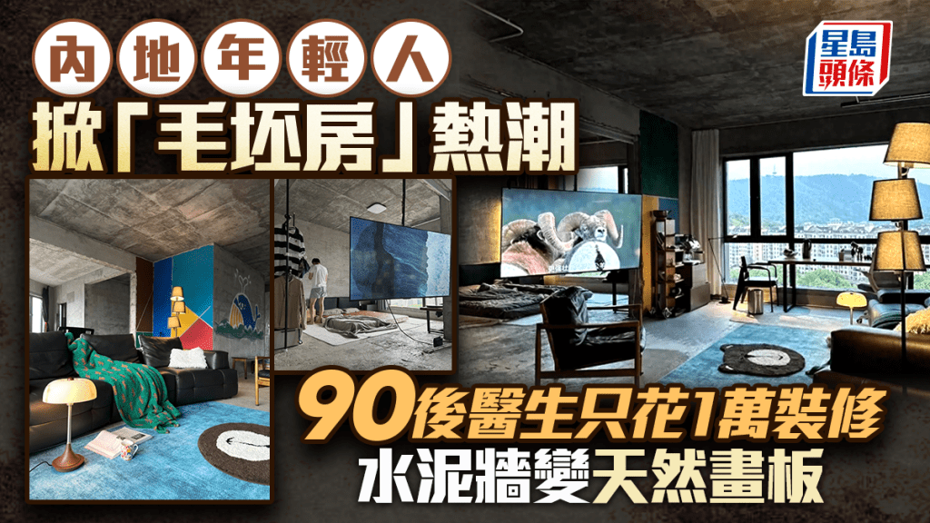 內地年輕人掀「毛坯房」熱潮 90後醫生只花1萬裝修 水泥牆變天然畫板