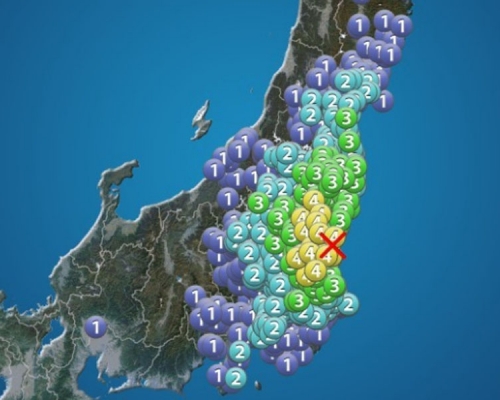 日本茨城縣北部發生5.2級地震。(網圖)