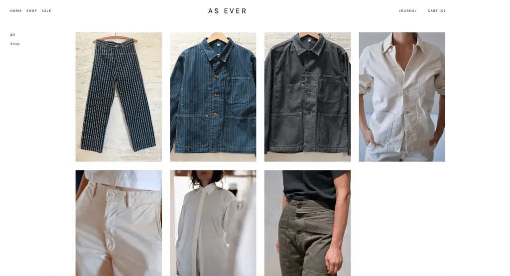 獨立服飾品牌「As Ever NYC」的商品。  asevernyc.com