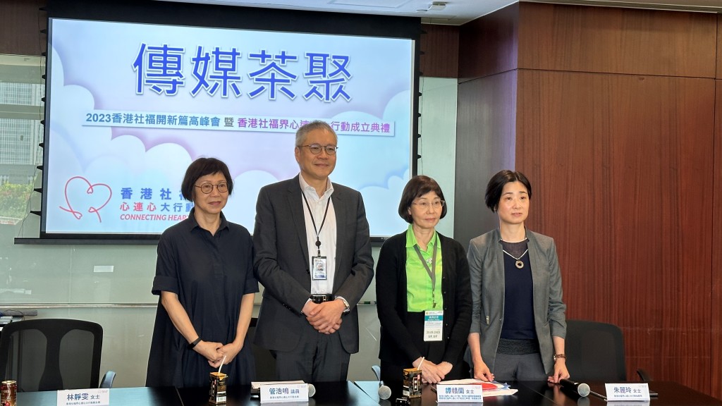 立法會議員管浩鳴今日與傳媒茶聚。常彧璠攝