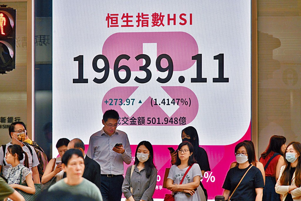 恒指昨日收市報19639點,升273點。