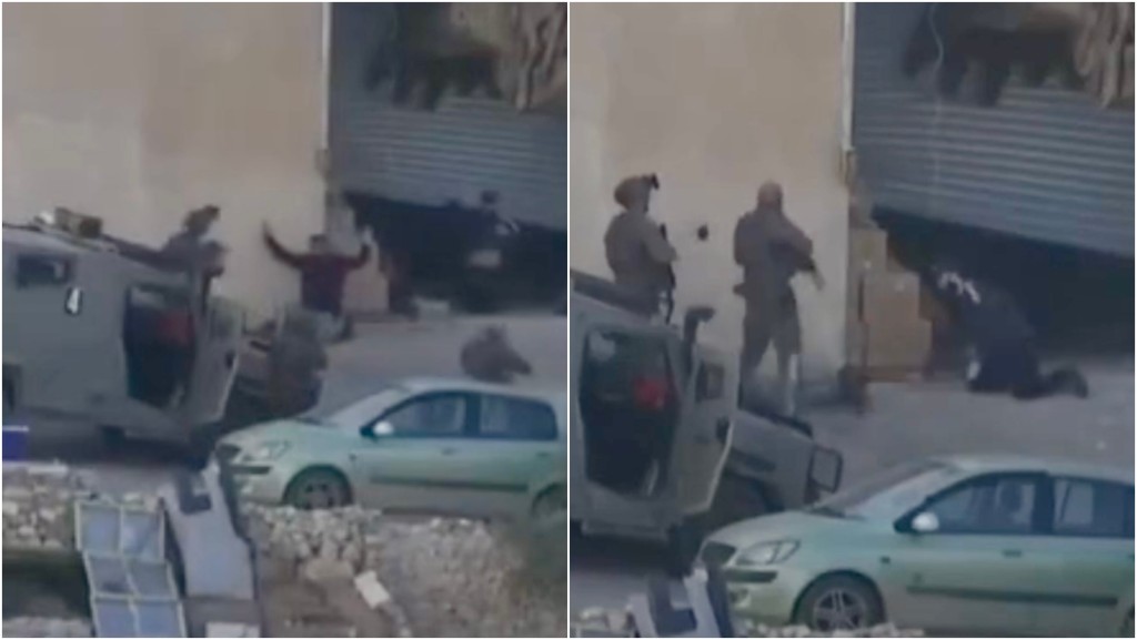 以軍冷血處決巴勒斯坦男子畫面曝光。 X@bteslem