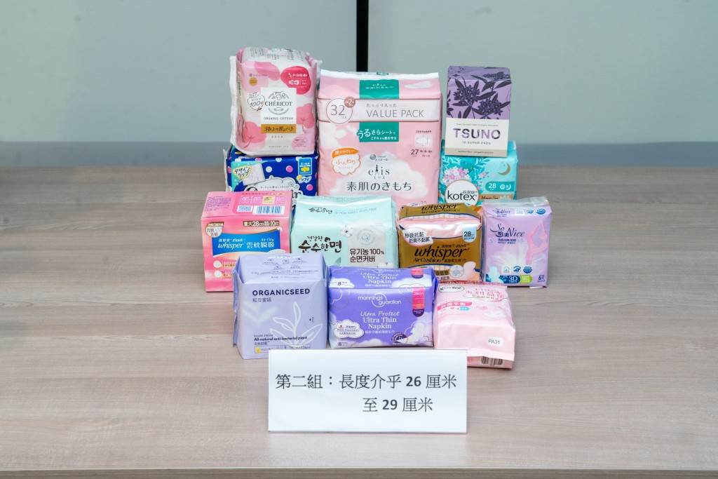第二組長度介乎26至29厘米。圖片消委會提供 第二組長度介乎26至29厘米。圖片消委會提供
