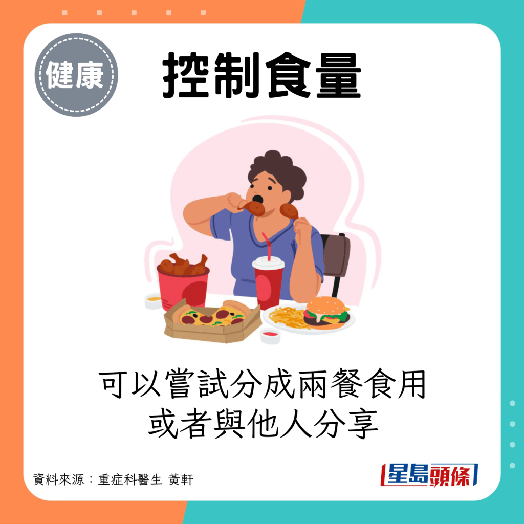 可以嘗試分成兩餐食用，或者與他人分享。