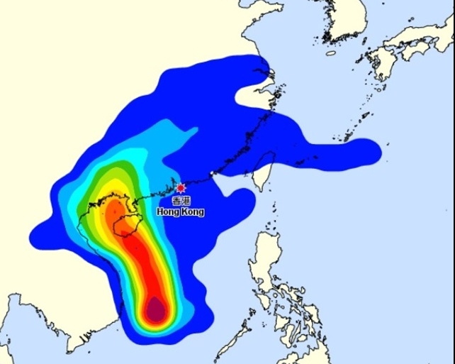 天文台表示,位於南海南部的低壓區正逐漸增強,一個熱帶氣旋似乎在形成中。