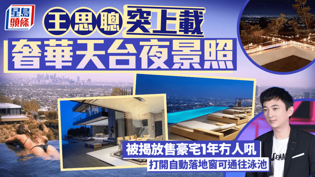 王思聰突上載奢華天台夜景照 被揭放售豪宅1年冇人吼 打開自動落地窗可通往泳池