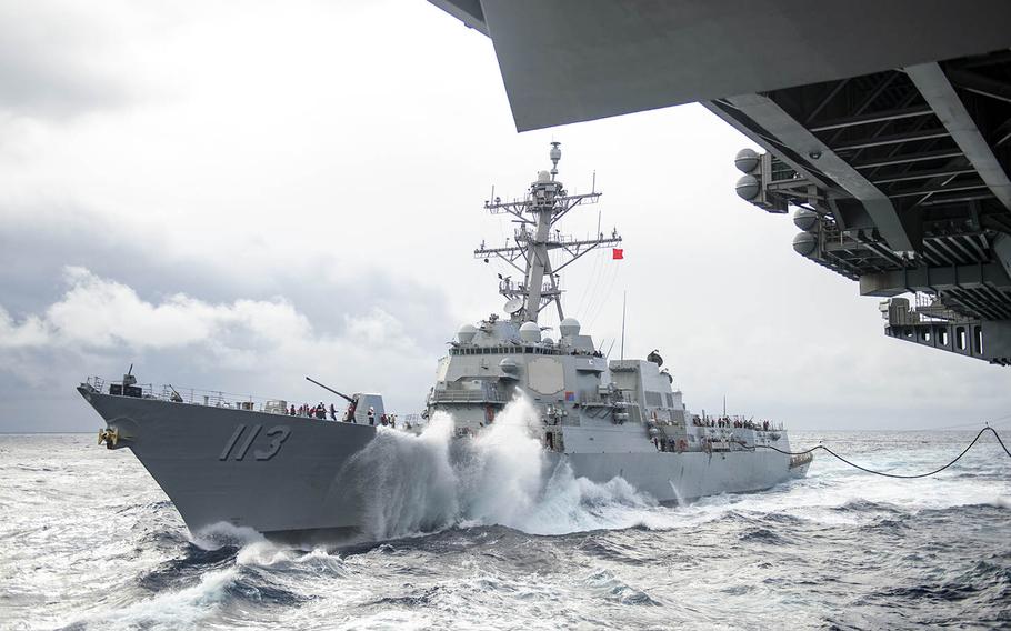 美軍勃克級驅逐艦菲恩號今日穿越台海。社交平台X