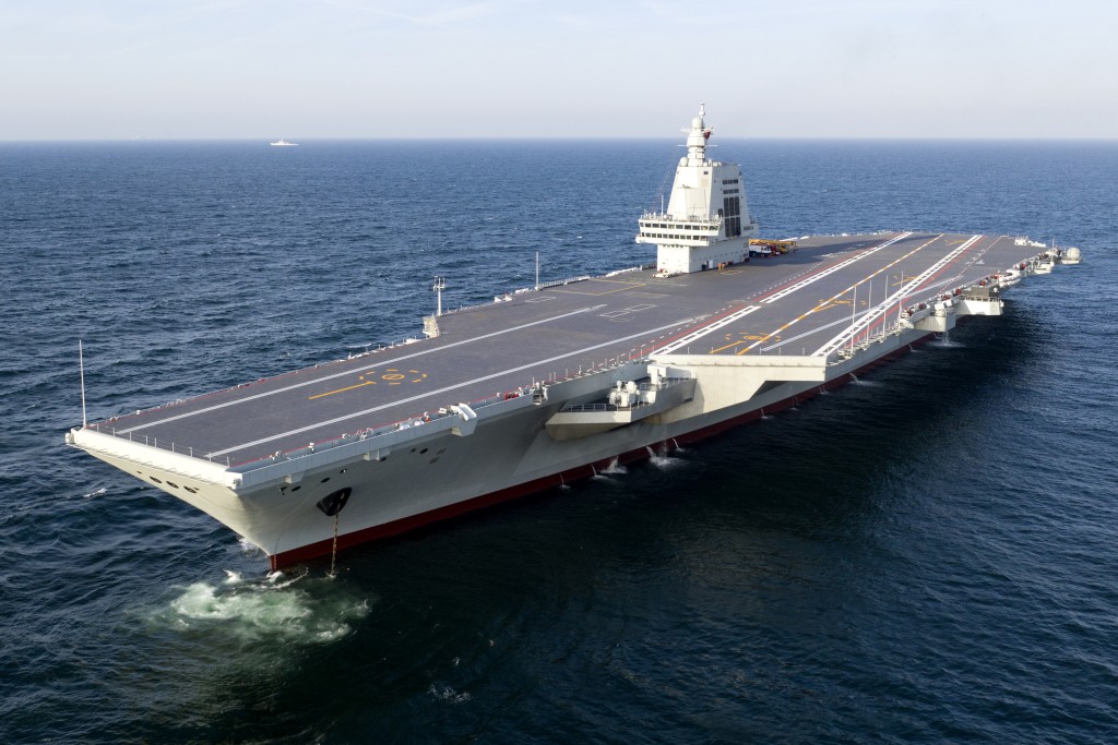 福建艦已完成8次海試。新華社