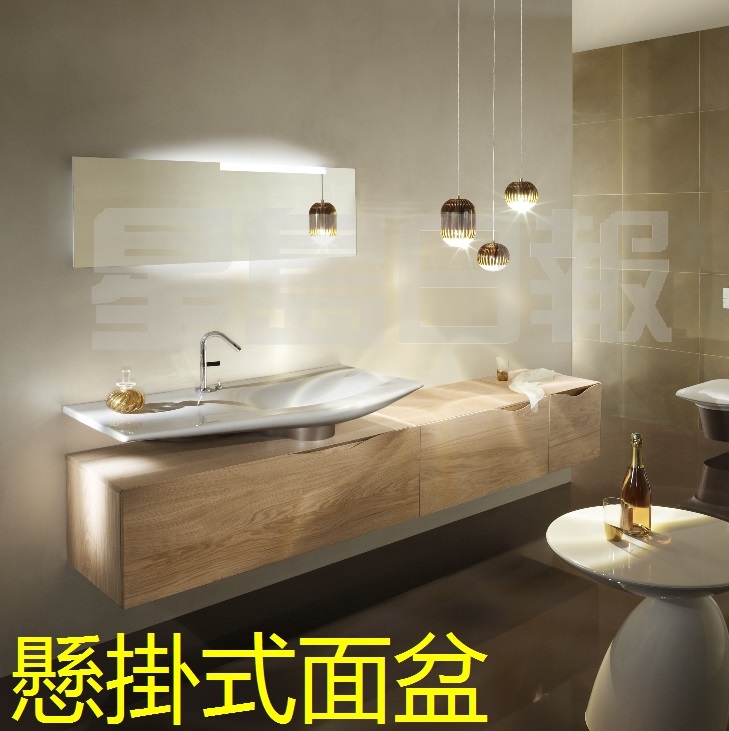 現代經典風格的Stillness系列，以加大體積，單一色調和時尚設計為主，其中這款面盤Vanity Top，盤面呈現流線型，恍如水流動時的樣子，型格創新，而產品可以懸置於牆身，方便配合家具擺位。