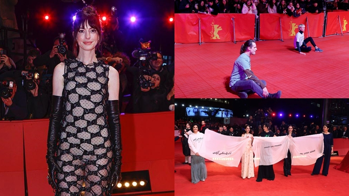 73屆柏林影展丨安妮夏菲維着透視連身裙睇首映 接連有示威者阻礙開幕禮