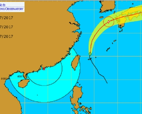 中心附近最高持續風速:  每小時 85 公里。