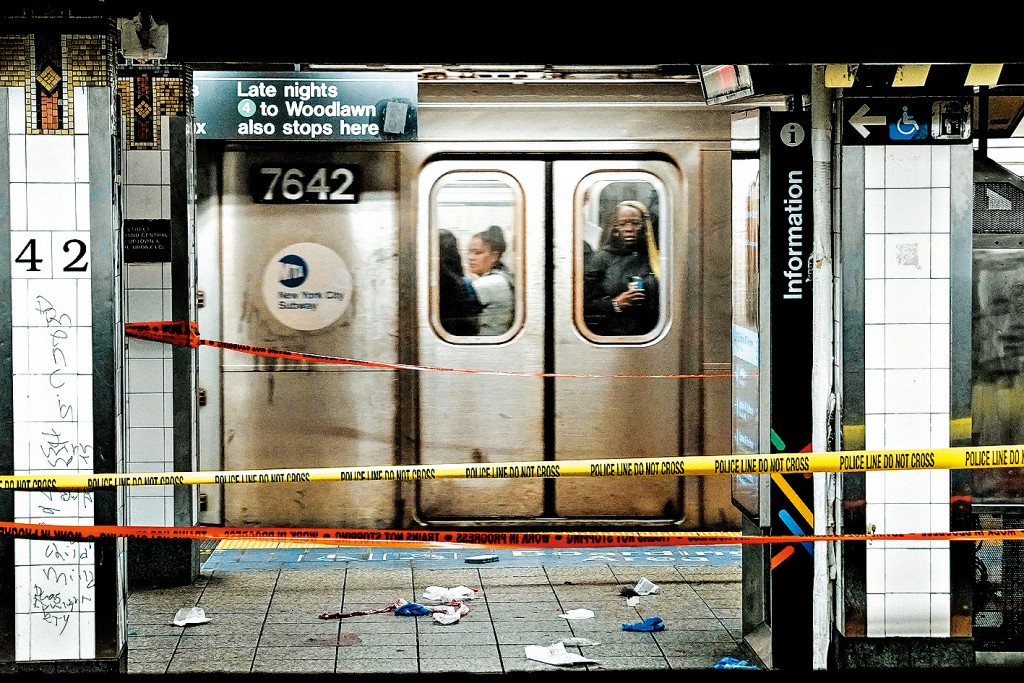 紐約市中央車站發生隨機砍人事件的現場。