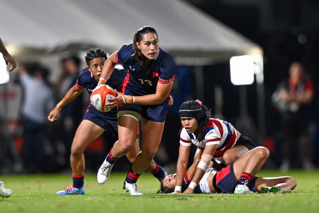 香港女子七欖隊再演7:5勝泰國。 香港女子七欖隊再演7:5勝泰國。