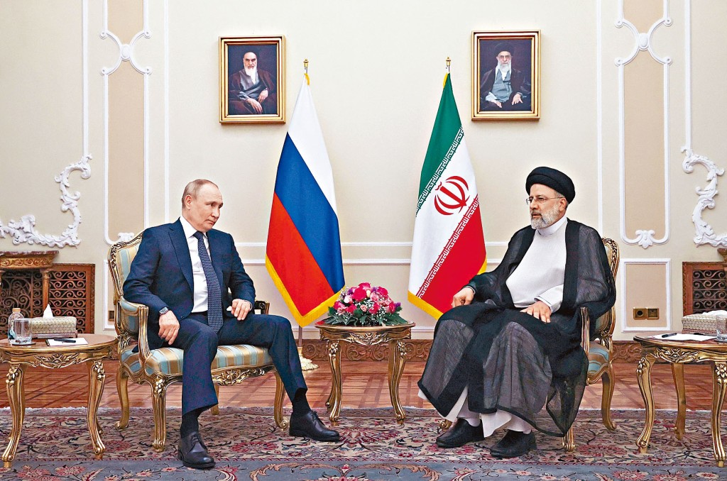 俄羅斯總統普京與伊朗總統萊希，周二在德黑蘭會談。