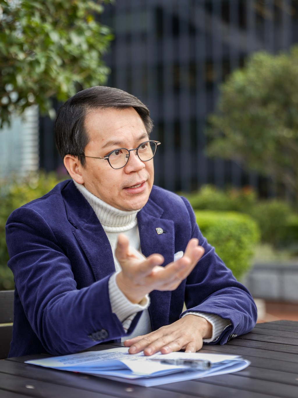民建聯主席陳克勤。（何家豪攝）