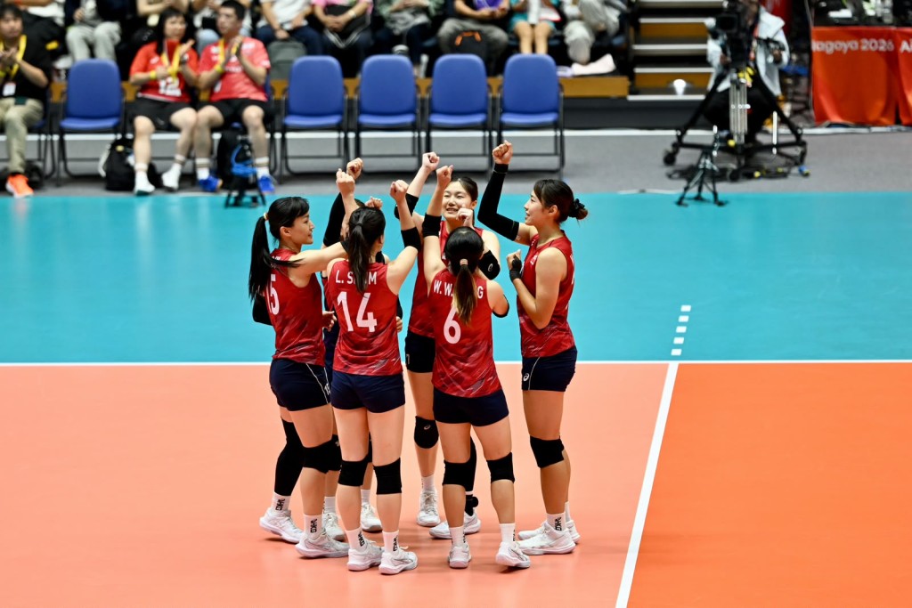 亞運會分組賽香港女排3:0戰勝卡塔爾。劉駿軒攝 亞運會分組賽香港女排3:0戰勝卡塔爾。劉駿軒攝