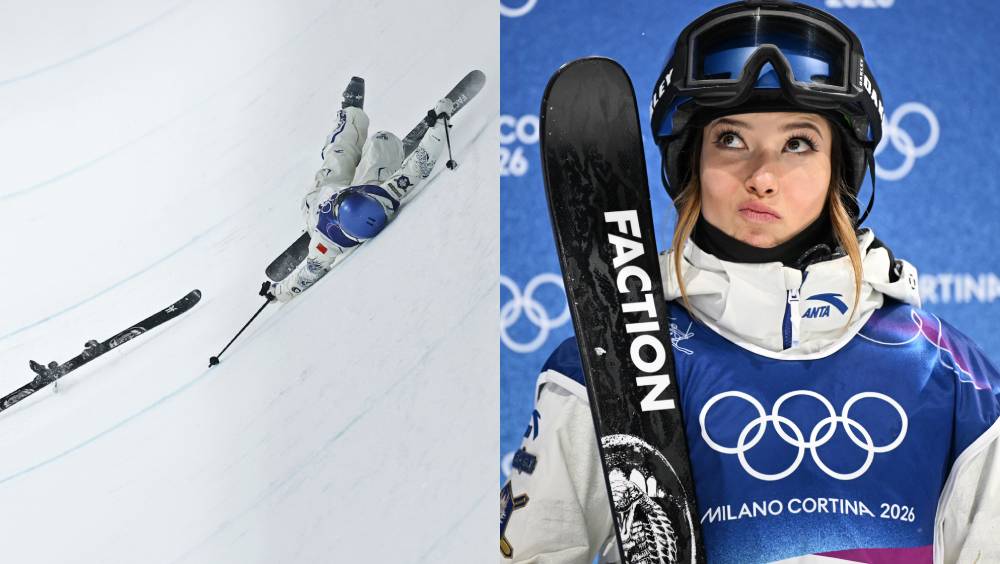 谷愛凌回應再次摔倒，感奇怪又懊惱。 新華社