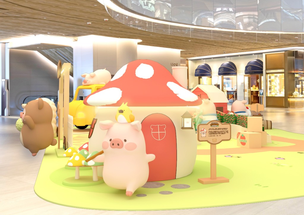 東薈城名店倉由7月22 日（五）至8月31日（日）首度夥拍罐頭豬 LuLu合推夏日綠「豚」園」主題活動，場內設置 農場造型LuLu豬的八大主題打卡裝置。