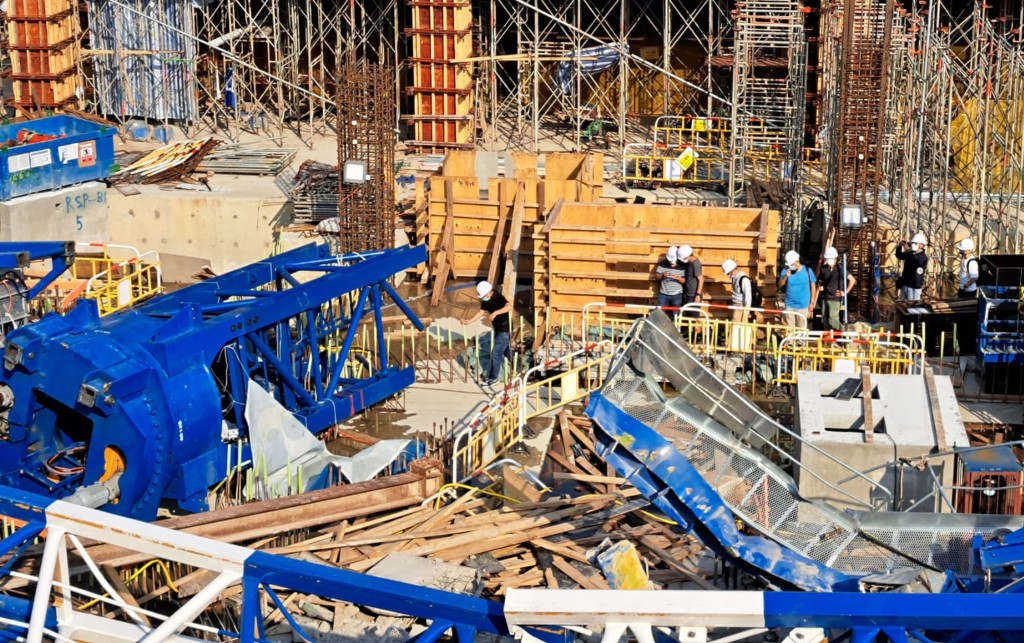 安達臣道石礦場R2-2號地盤在2022年9月曾發生冧天秤事故,造成3死6傷。資料圖片 安達臣道石礦場R2-2號地盤在2022年9月曾發生冧天秤事故,造成3死6傷。資料圖片