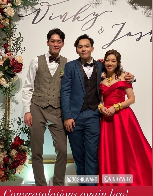 TVB主播黄晓莹因为疫情延至2021年才低调补办婚宴，盛劲为是其中一位兄弟。