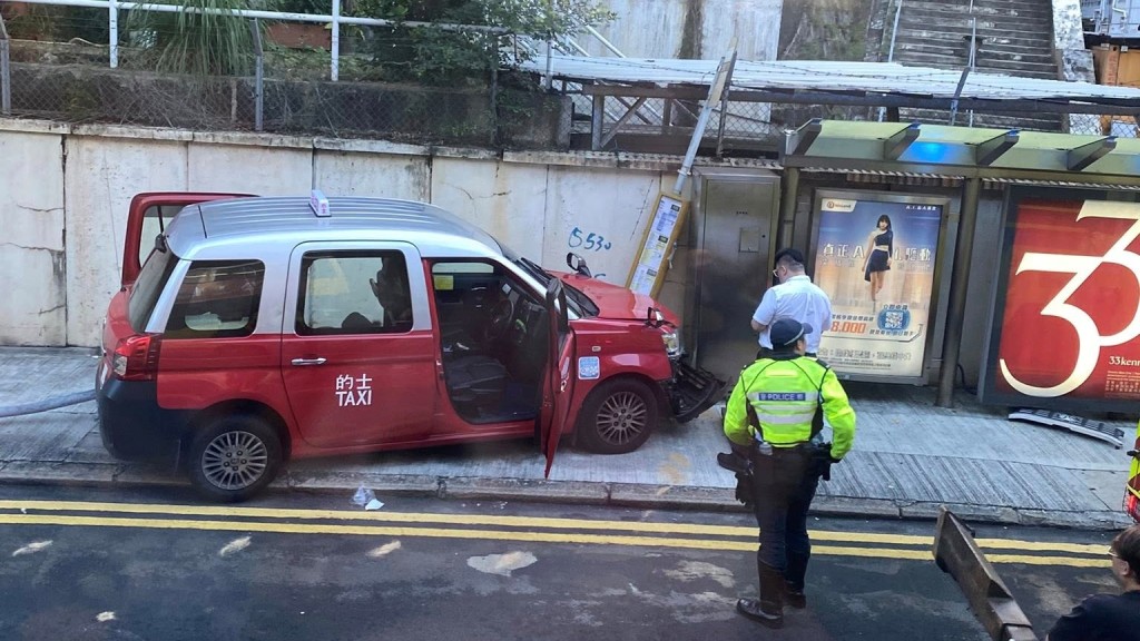 跑馬地巴士站再現驚險車禍 的士直剷波及途人 司機報稱抽筋肇禍