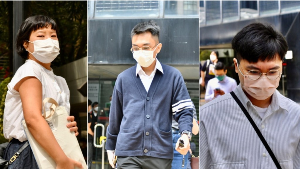 被告：吕杰灵、李浩章、黄朗勤（左起）。