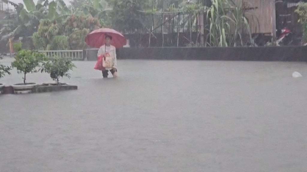 台湾广泛地区暴雨。路透社