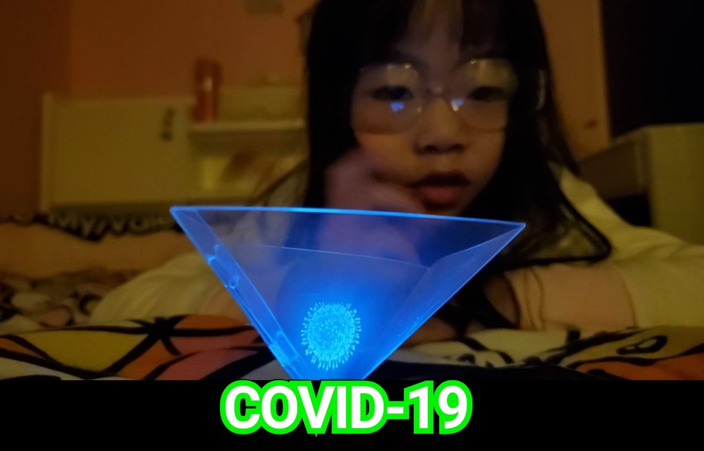 在家中製作全息圖，成功模擬將病毒原體分離出來。