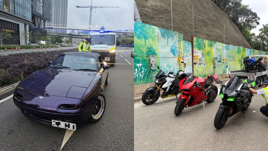 復活清明長假｜警方西九龍打擊交通違規 拘3男分涉危駕酒駕 拖走逾20部改裝車