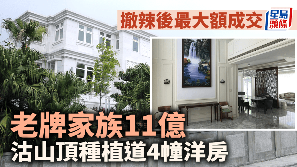 老牌家族11億沽山頂種植道4幢洋房 豪客一次過承接 呎價近6.5萬 撤辣後最大額成交